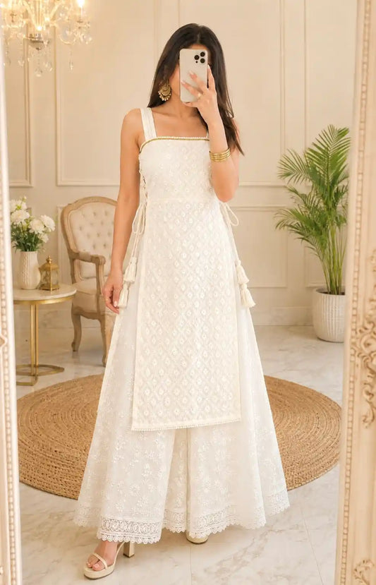 Whimsical Cream Dori Gulnaz Kurta