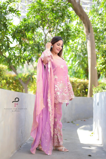 Blush Embroidered Meher Suit Set