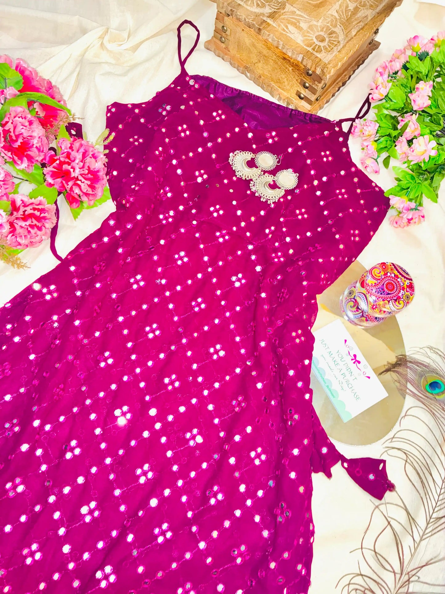 Gulnaz Wine Hand Embellished Kurta