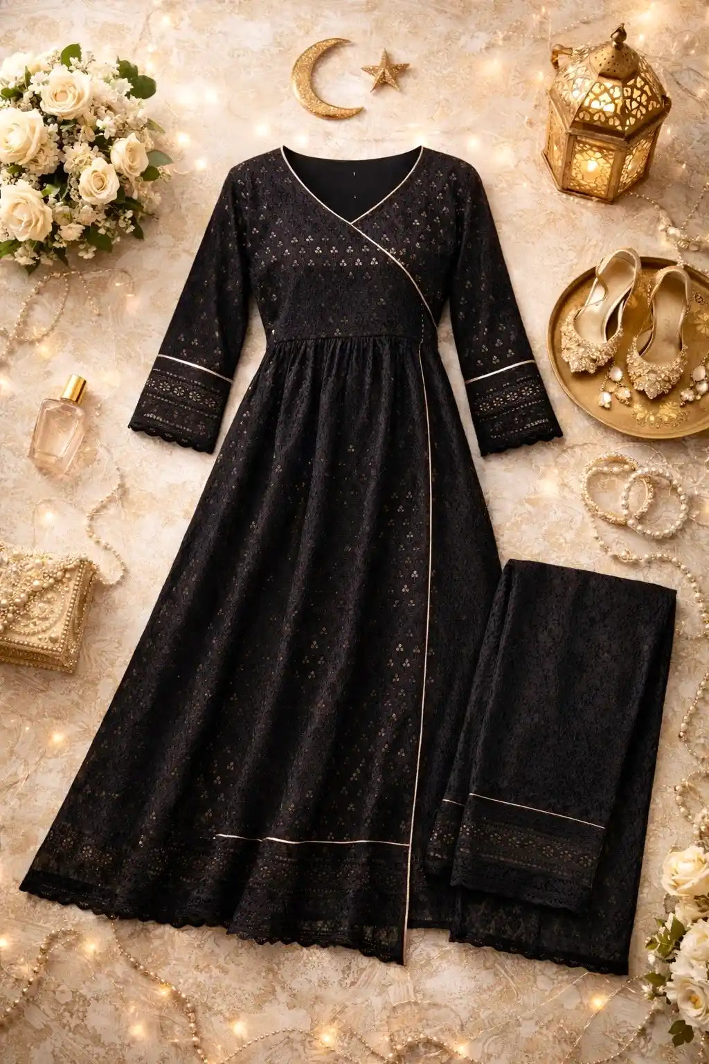 Mahima's Back In Black Gulnaz Slit Kurta
