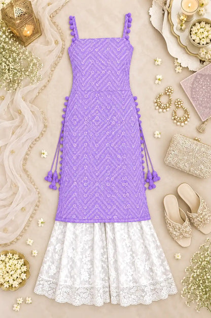 Embroidered Blush Lilac Gulnaz Kurta