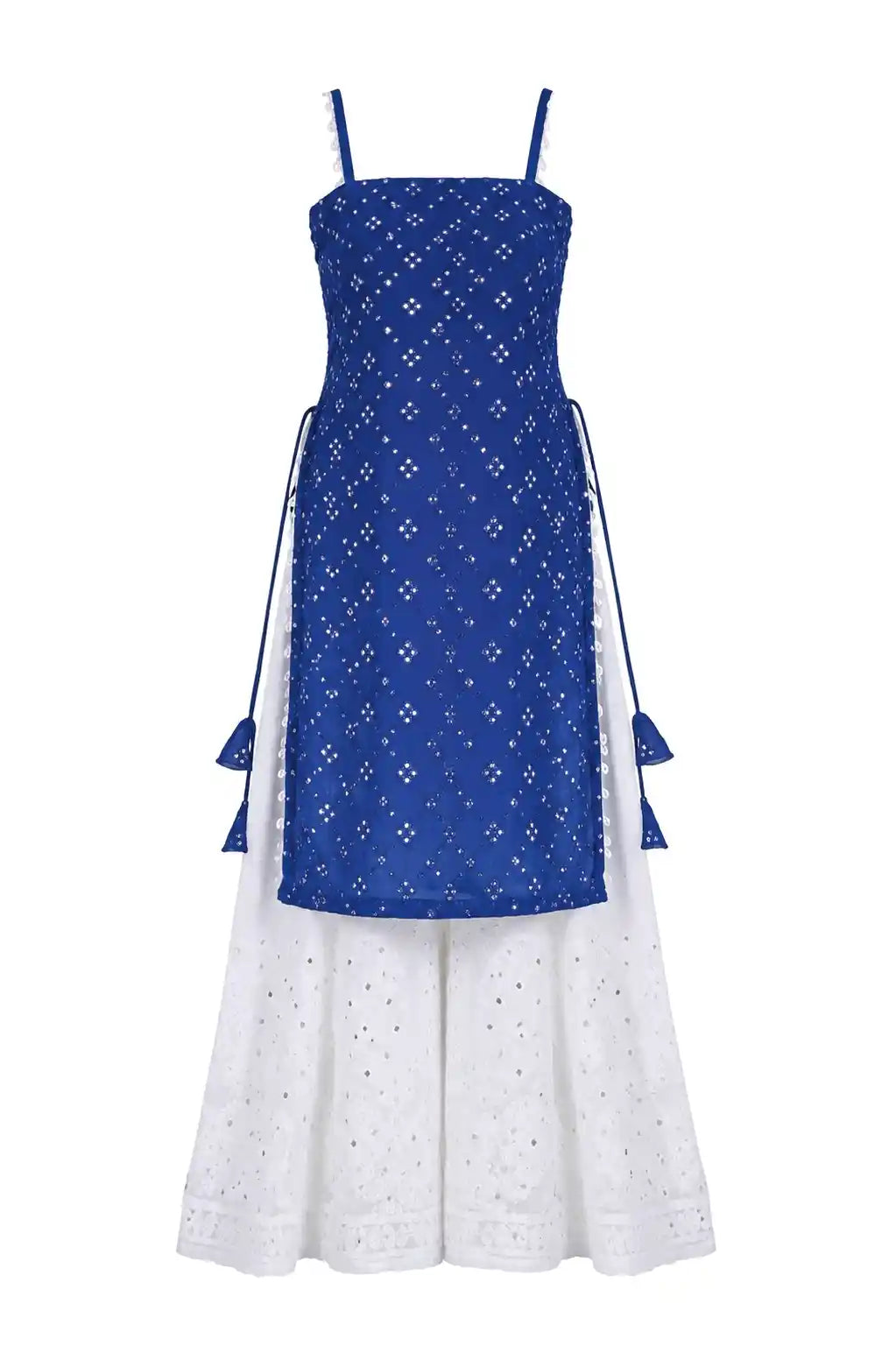 Shimmer Blue Gulnaz Embroidered Kurta