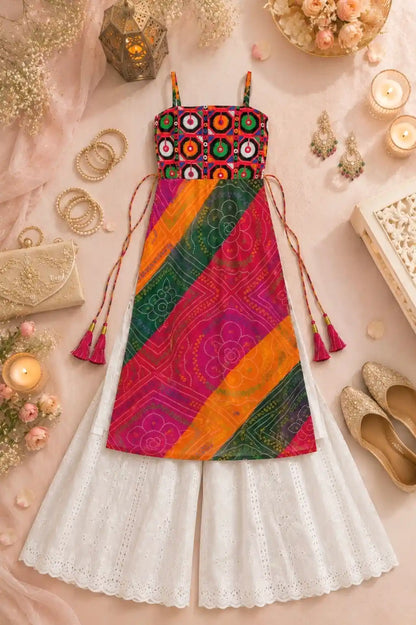 Ayesha’s Boho Bloom Bandhej Tie Kurti