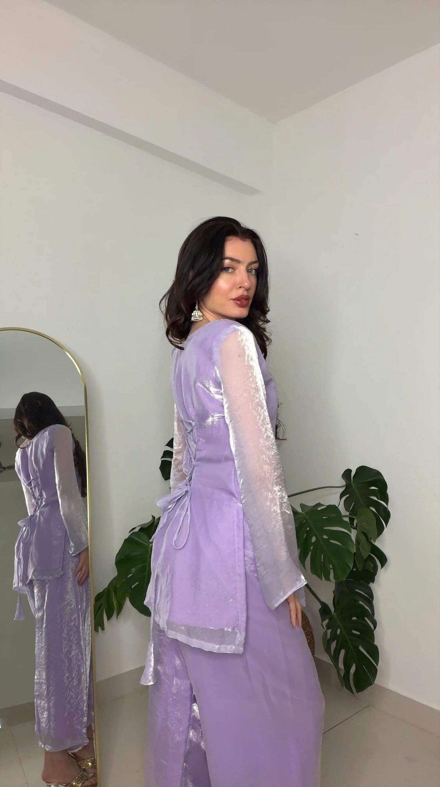 Blush Lilac Back Tie Gulnaz Set