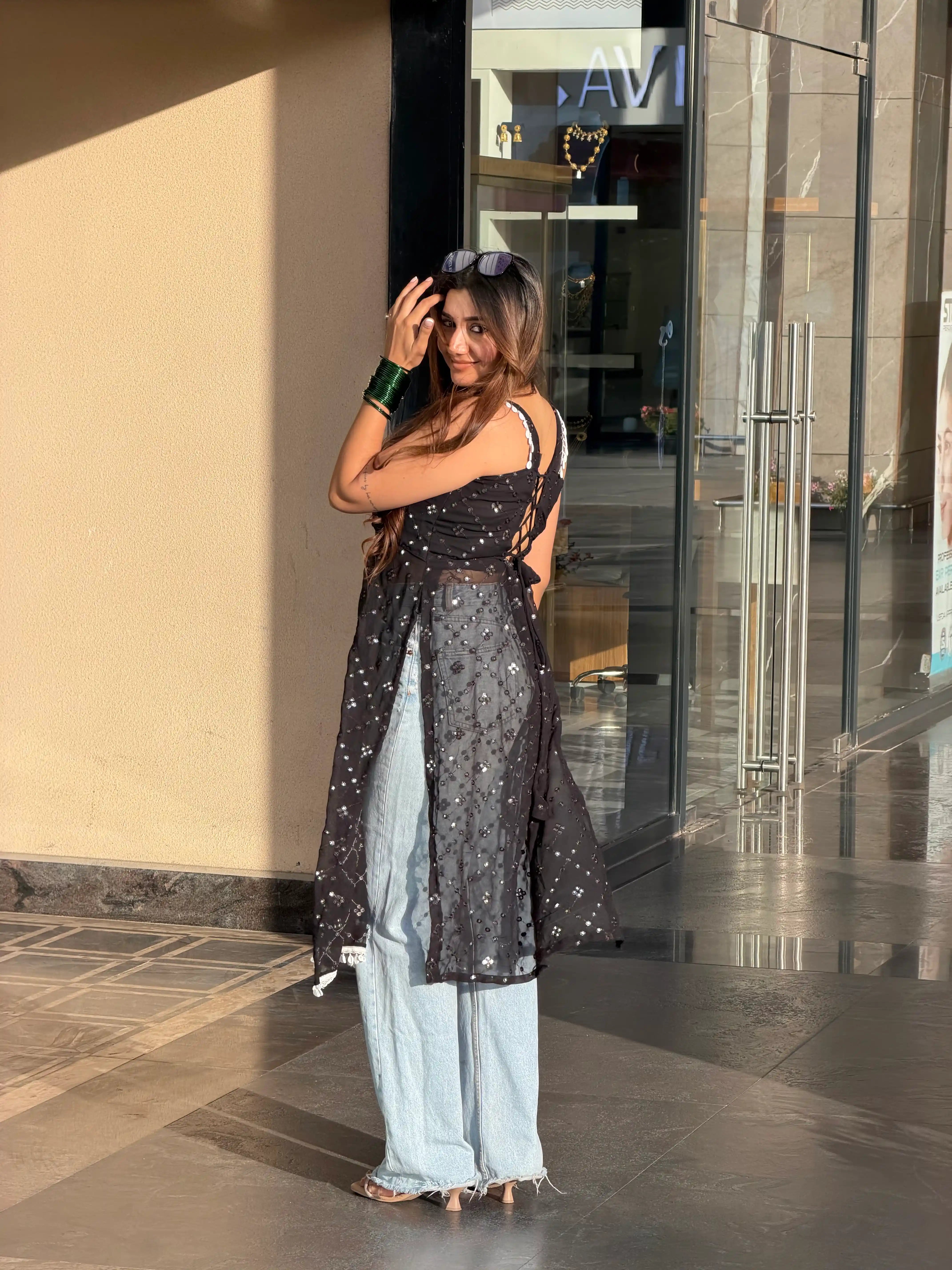 Muskan’s Mirror Embroidered Gulnaz Kurta