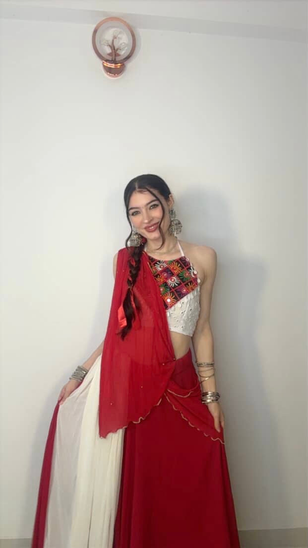 Kutch Mirror Work Halter Blouse