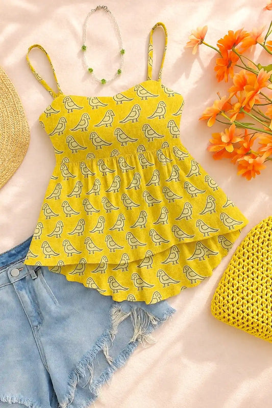 Sunny Sparrow Jaipuri Peplum Top