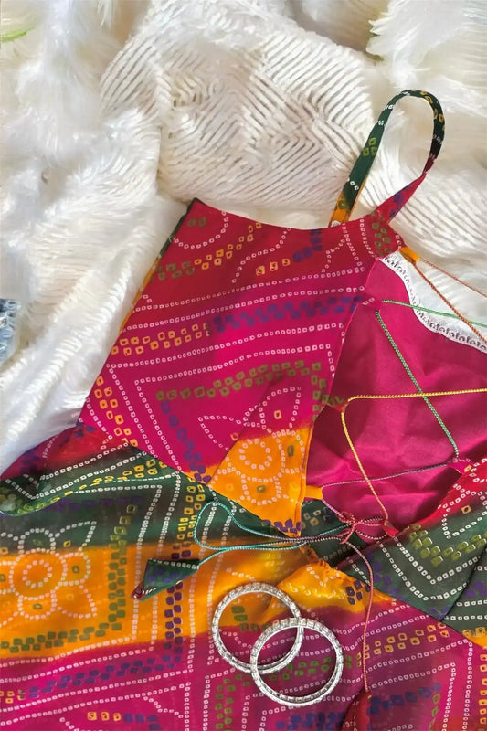 Bandhej Charm Back-Tie Top