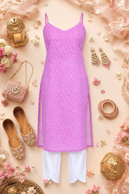 Daisy Embroidered Peach Gulnaz Fit