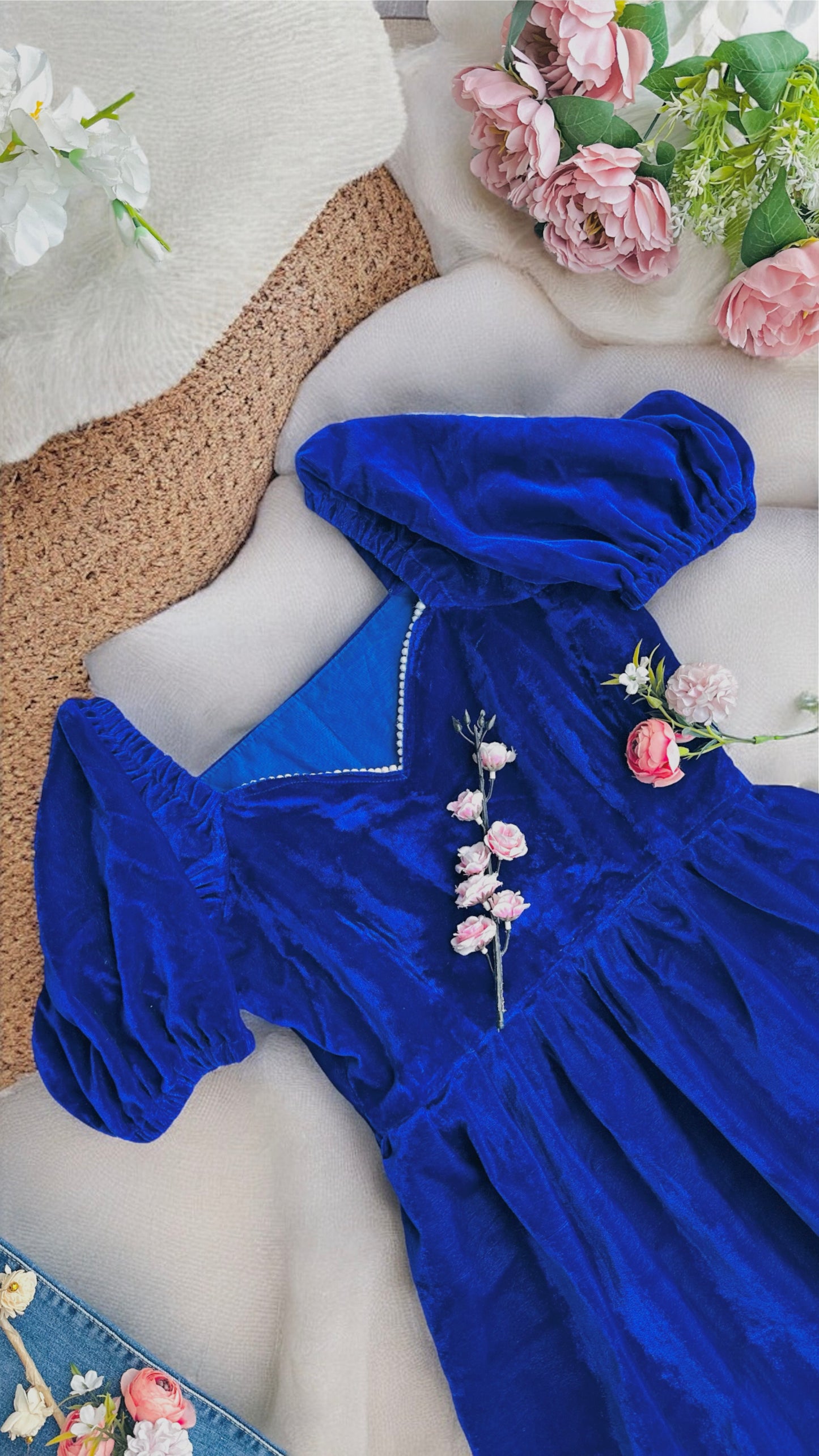 Royal Sapphire Velvet Dress
