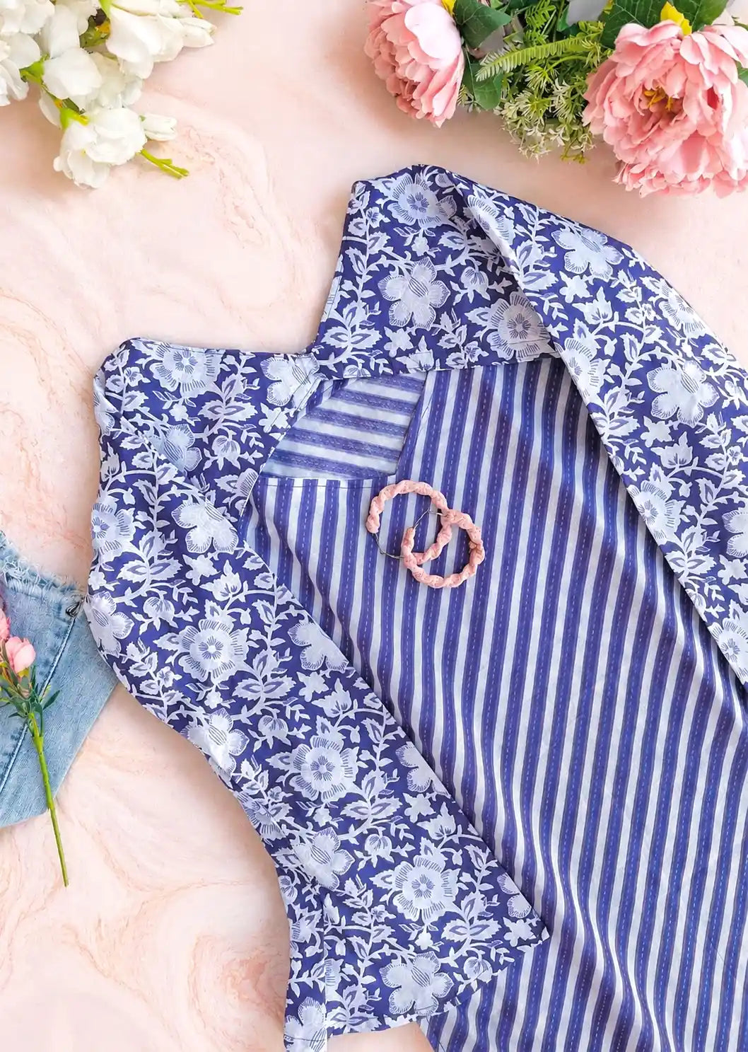 Jaipuri Purple Convertible Kurti