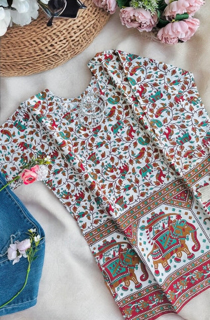 White Elephant Short Kurta