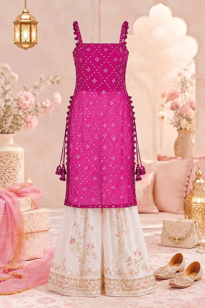 Shimmer Wine Embroidered Gulnaz Kurta