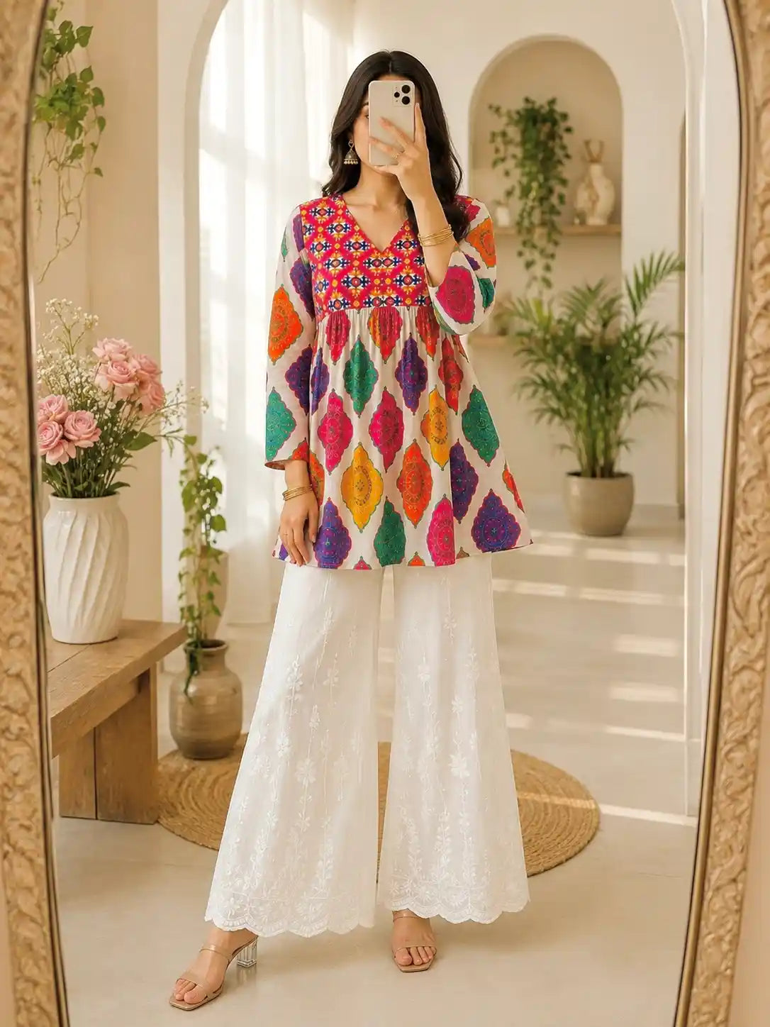 Gulnaz Vibrant Ajrakh Inspired Printed Kurta