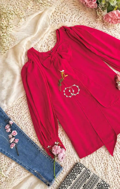 Pretty Pink Bow Top