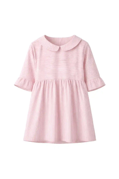Classic Stripe Cute Collar Peplum Top