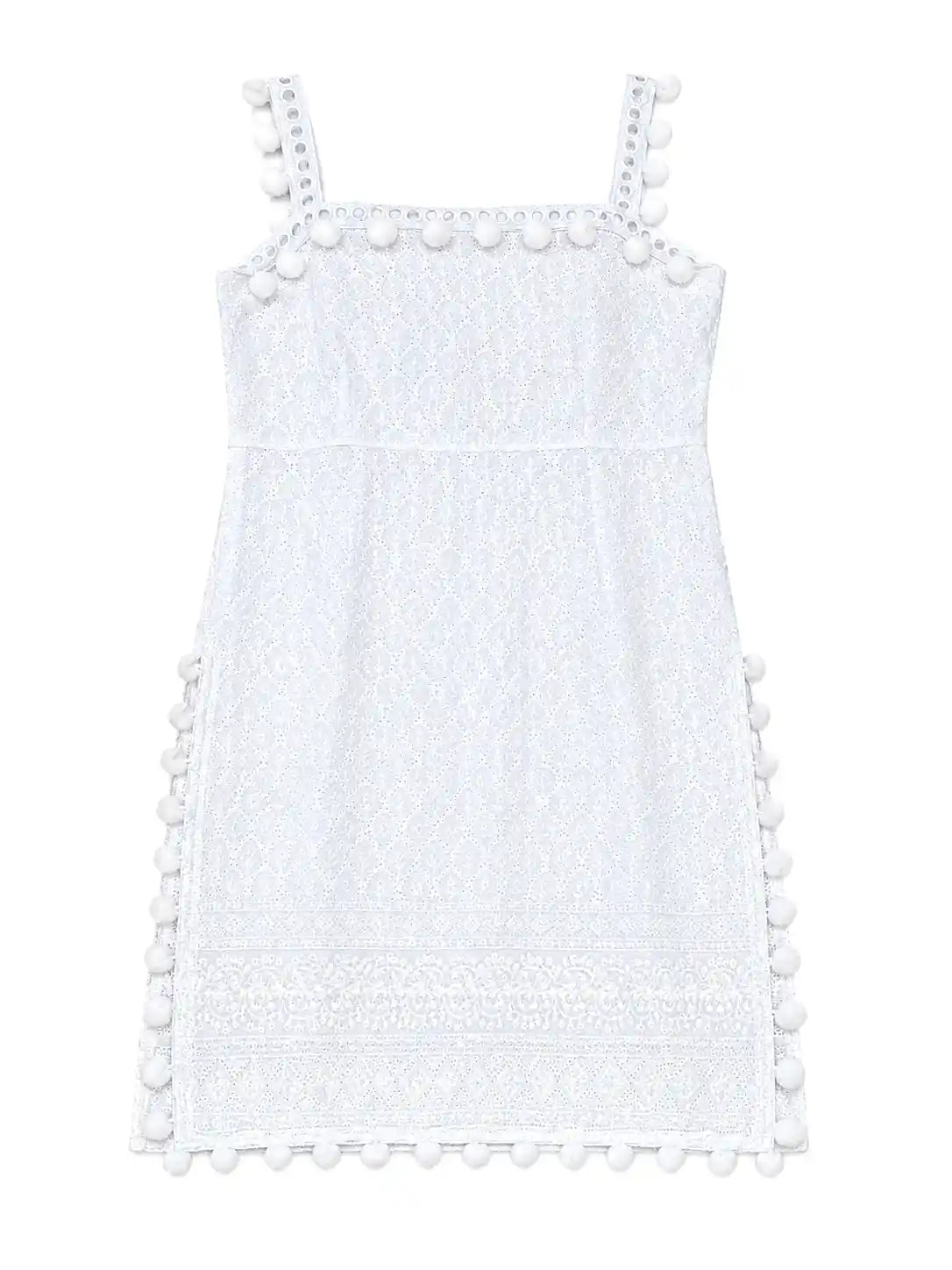 Snowy White Sequence Gulnaz Kurta