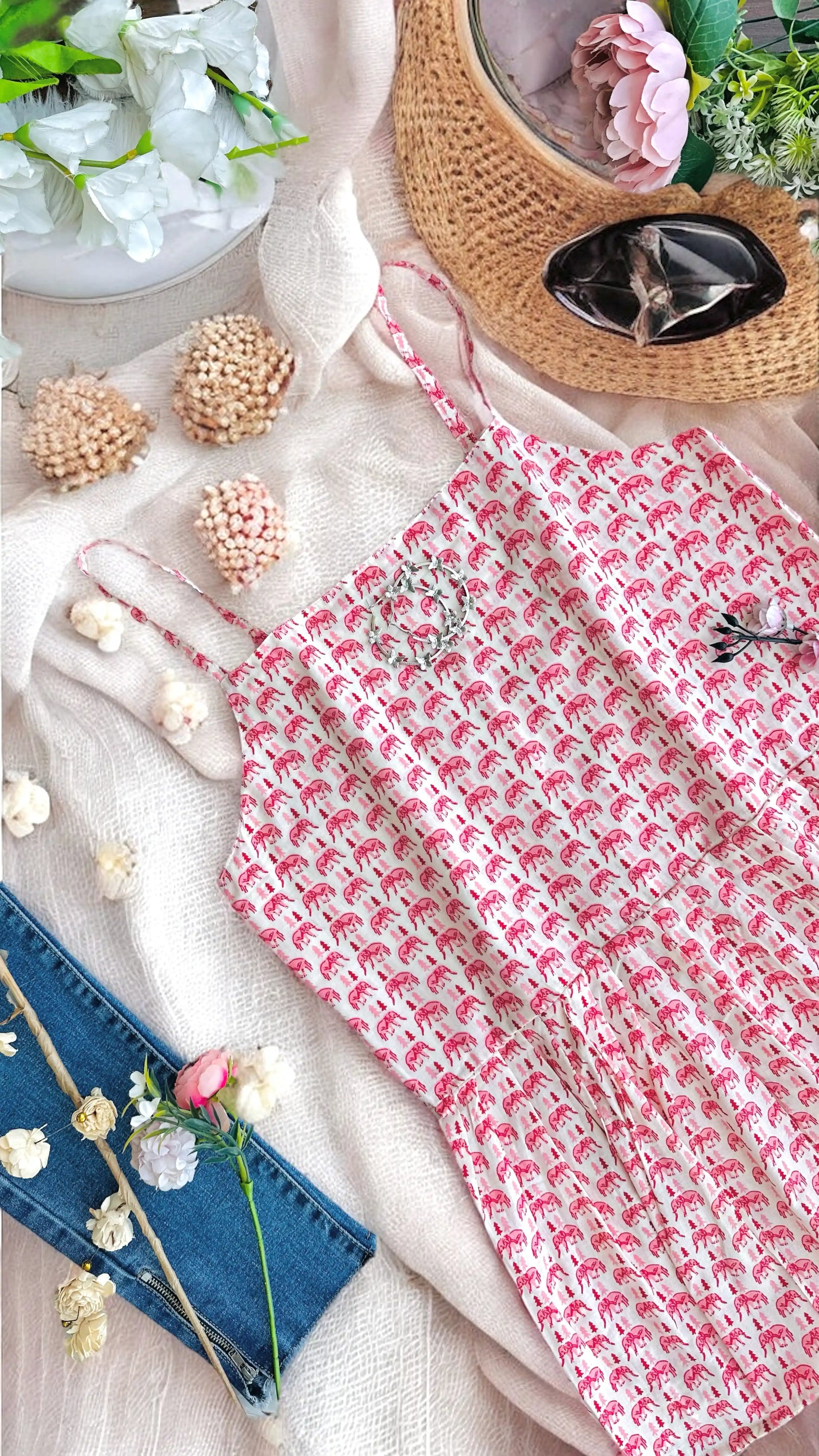 Soft Cotton Elephant Peplum Top - Passion for Fashion by Shivani