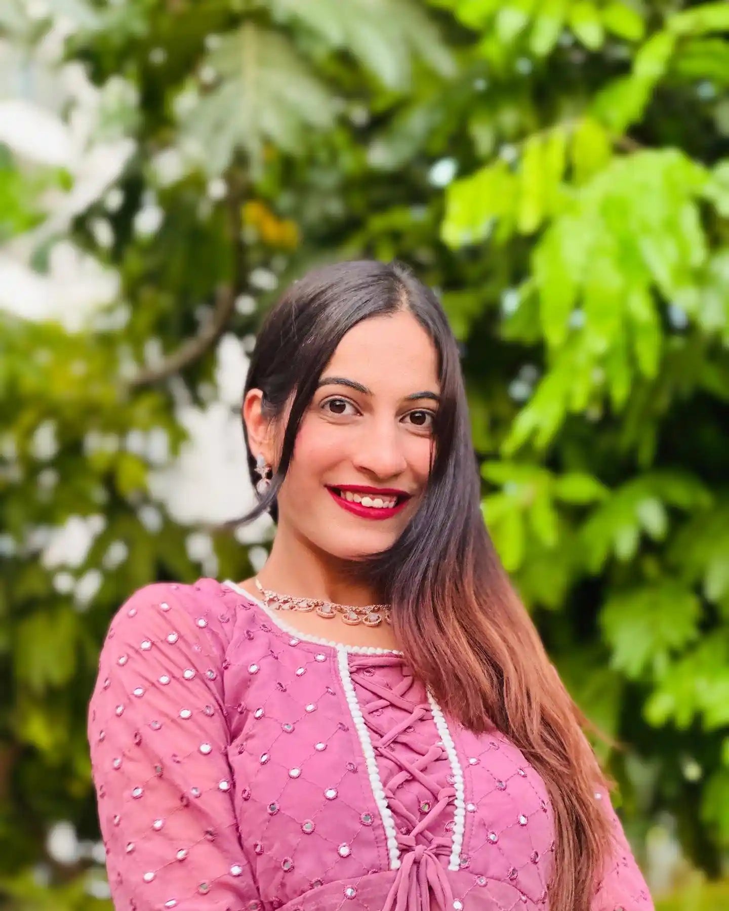 Peach Dori Mirror Gulnaz Kurta