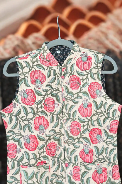 Kalamkari Cream Jaipuri Jacket