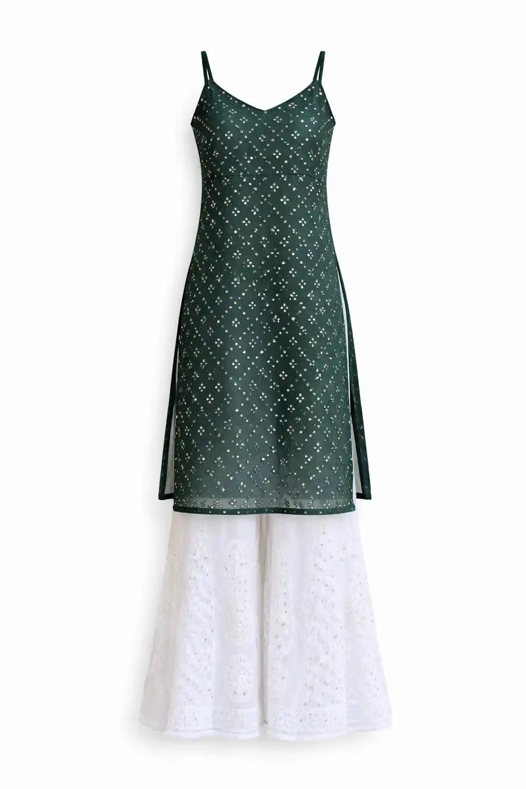 Mahima's Green Mirror Gulnaz Kurta