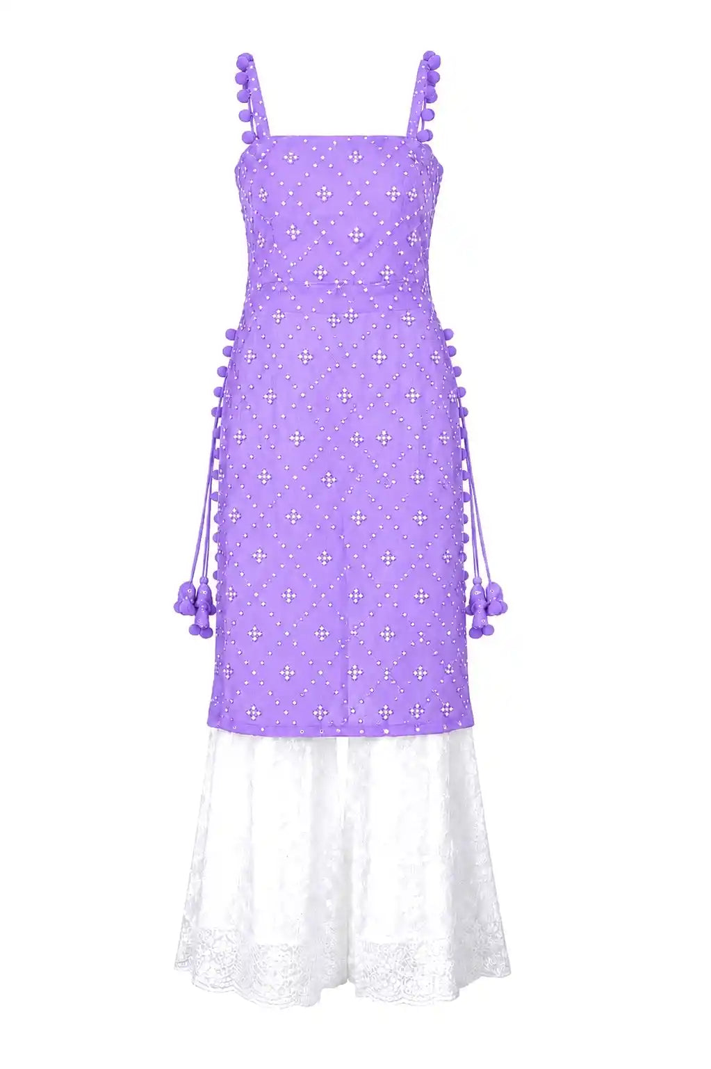 Mirror Lilac Gulnaz Embroidered Kurta