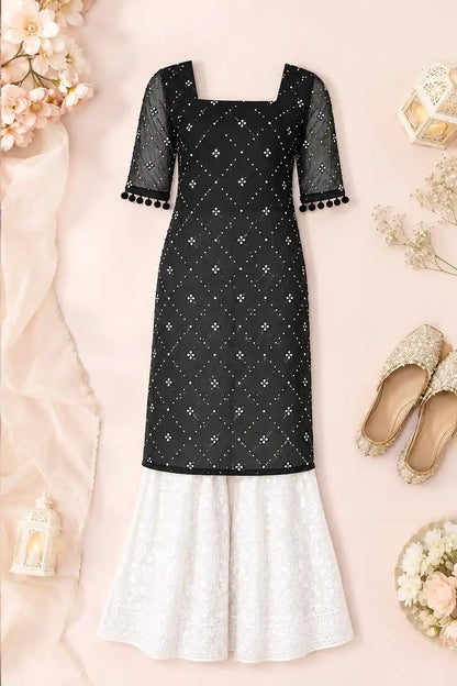 Jaaz Black Embroidered Gulnaz Kurta