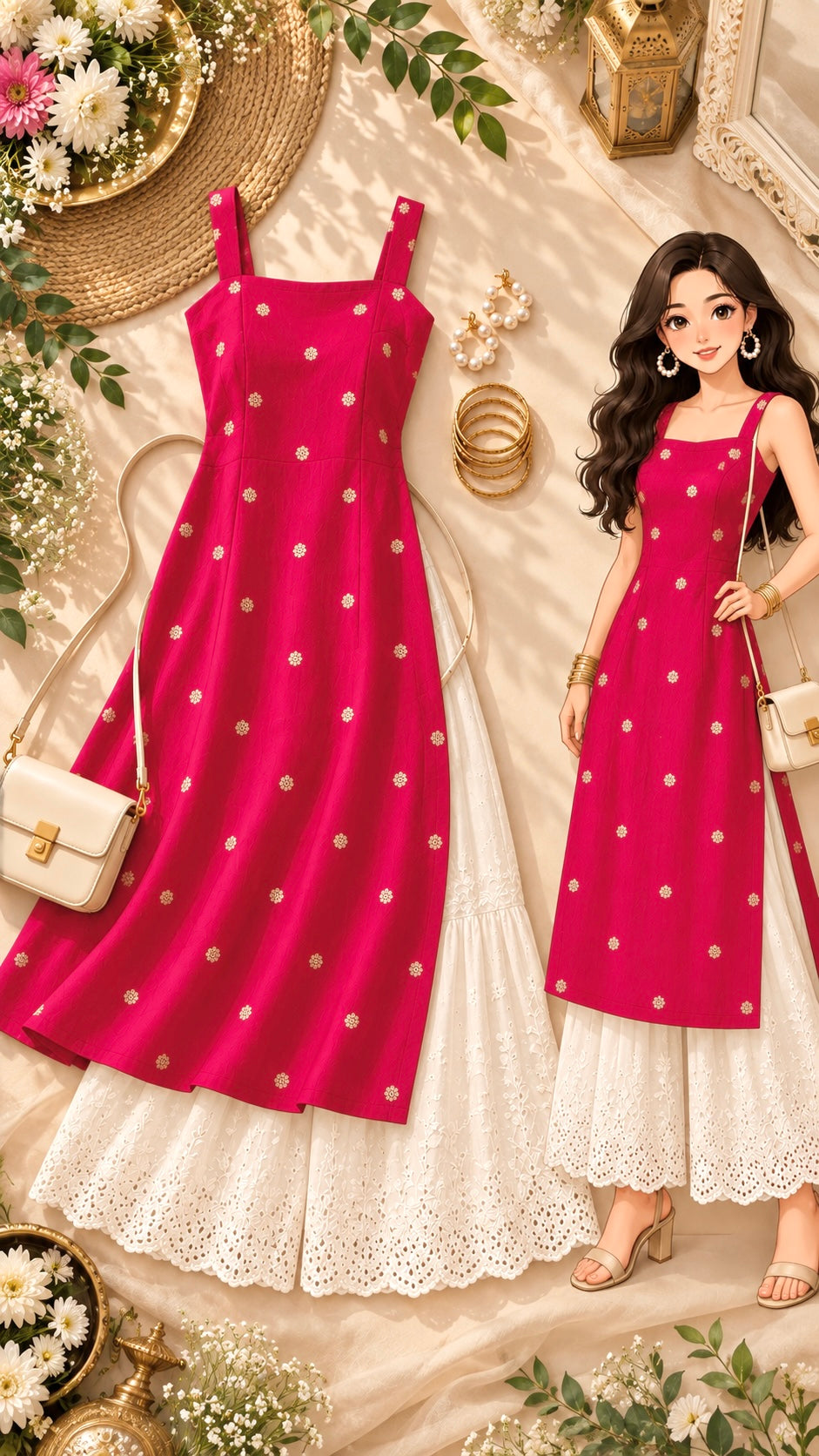 Fuchsia Pink Embroidered Gulnaz Kurta