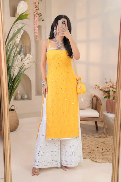 Charm Yellow Mirror Gulnaz Kurta
