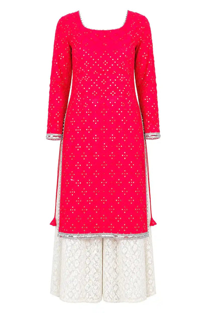 Fuchsia Pink Mirror Gulnaz Kurta