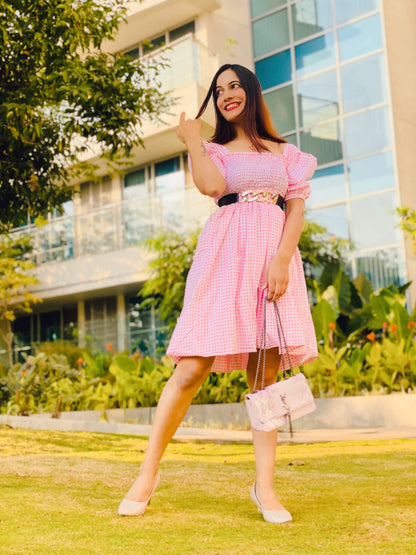 Blush Pink Smoky Twirl Dress