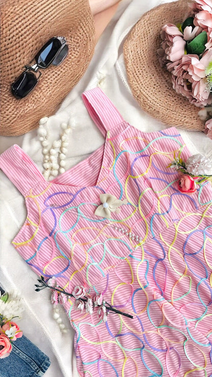 Pastel Swirl Candy Peplum