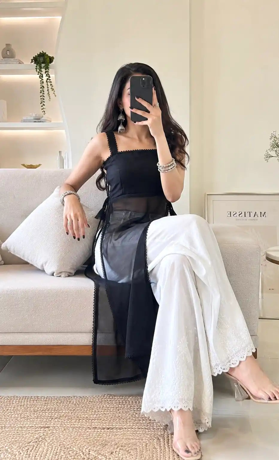 Abony Black Dori Gulnaz Kurta