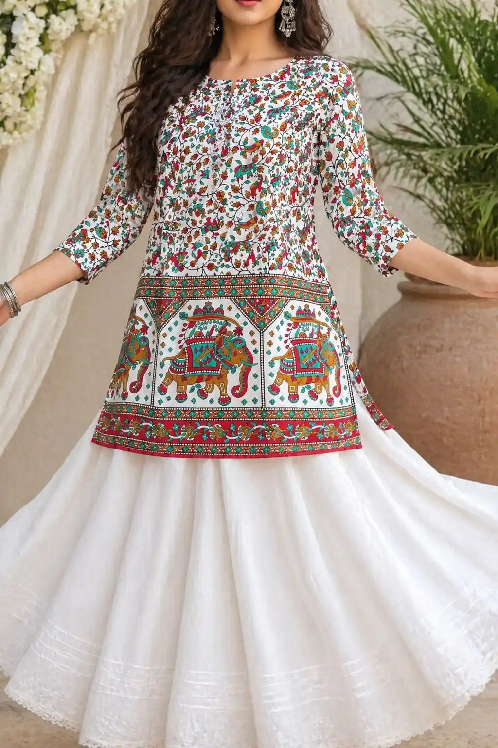 White Elephant Short Kurta