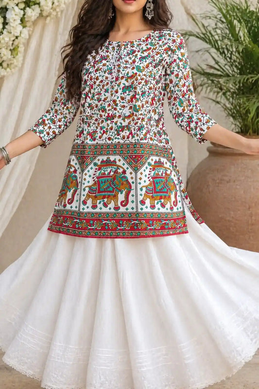White Elephant Short Kurta