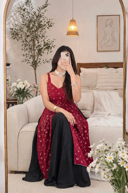 Shiraz Maroon Gulnaz Embroidered Kurta
