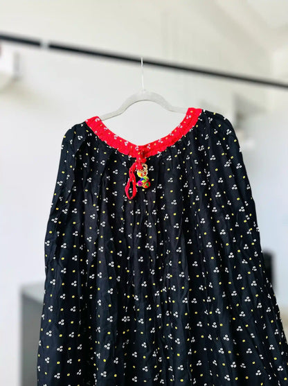 Black Bandhej Jaipuri Twirl Skirt - Passion for Fashion by Shivani