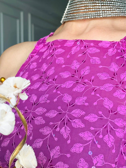 Dreamy Peach Gulnaz Embroidered Kurta