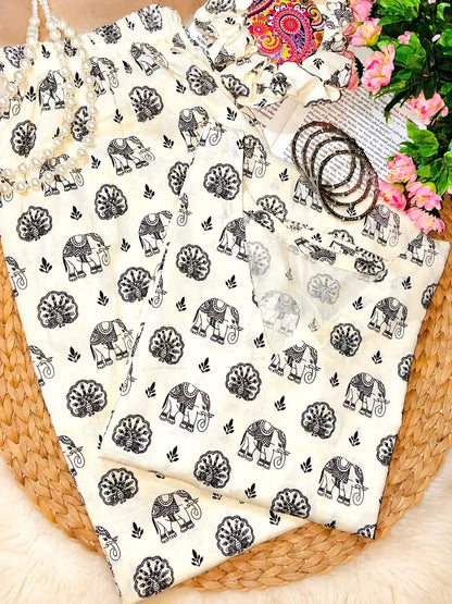 Meher Boho Elephant Print Ethnic Set