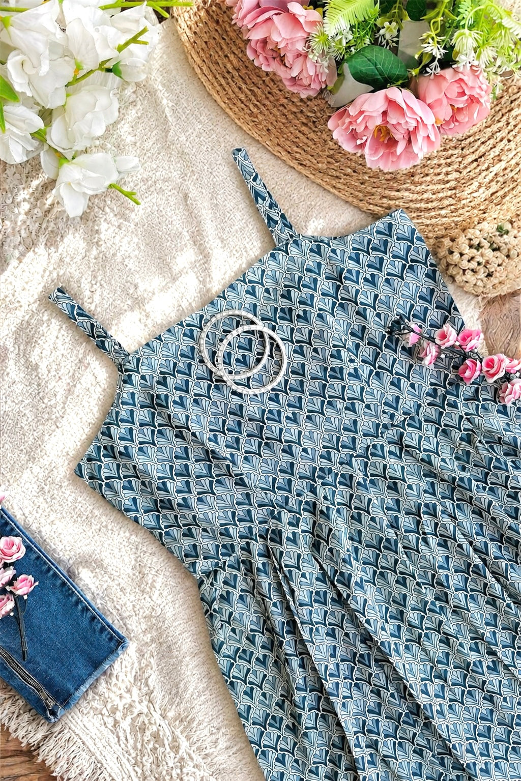 Blush Grey Jaipuri Short Top