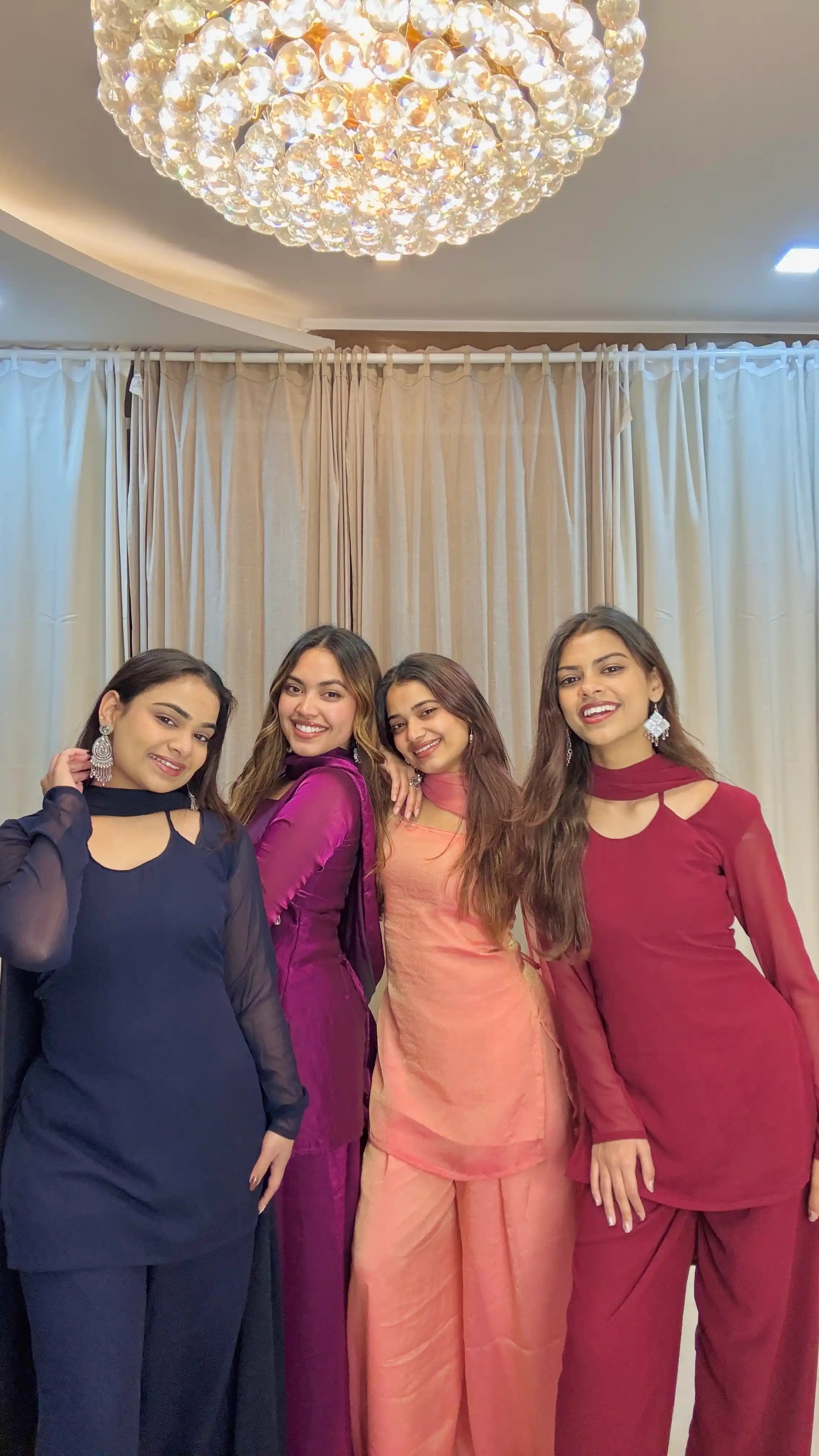 Midnight Blue Back Tie Kurta Set