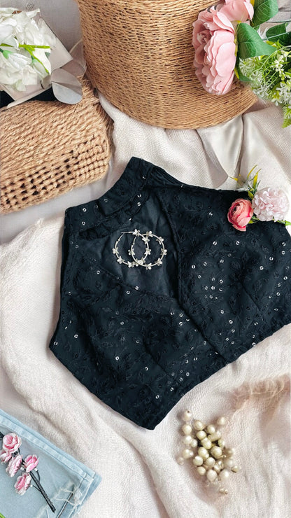 Midnight Spark Sequin Blouse