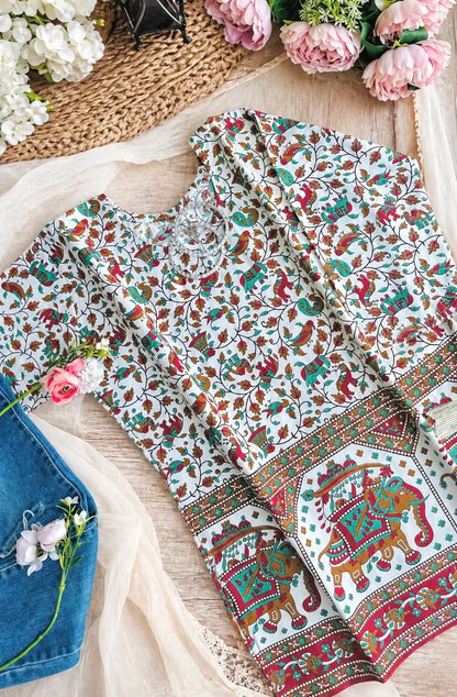 White Elephant Short Kurta