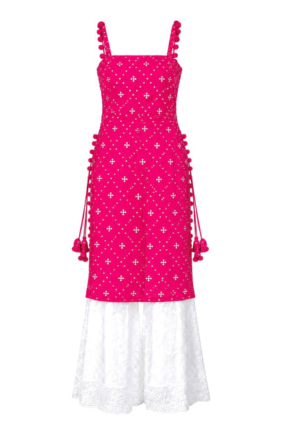 Shimmer Pink Embroidered Gulnaz Kurta