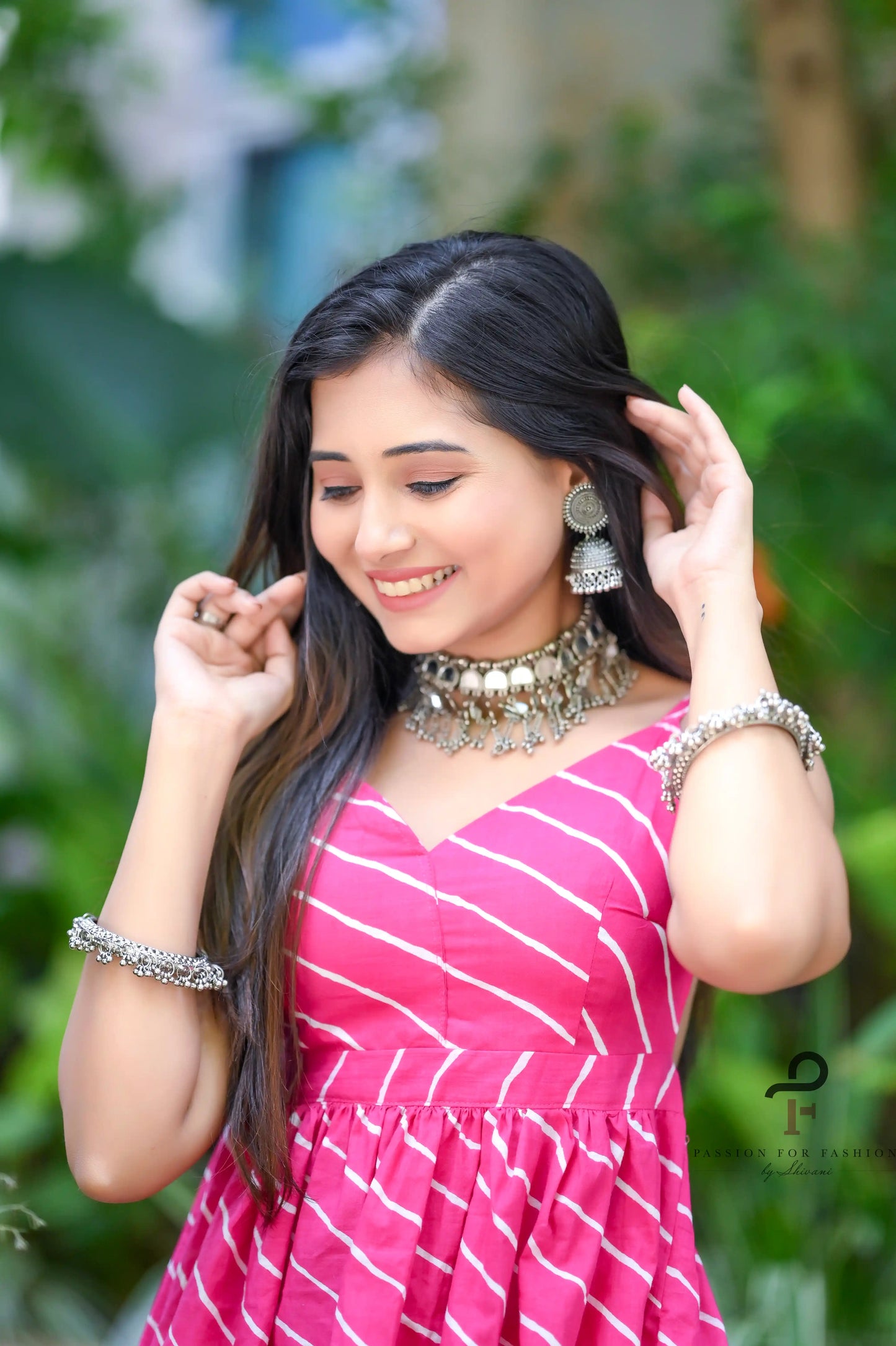 Blush Pink Lehriya Gulnaz Peplum