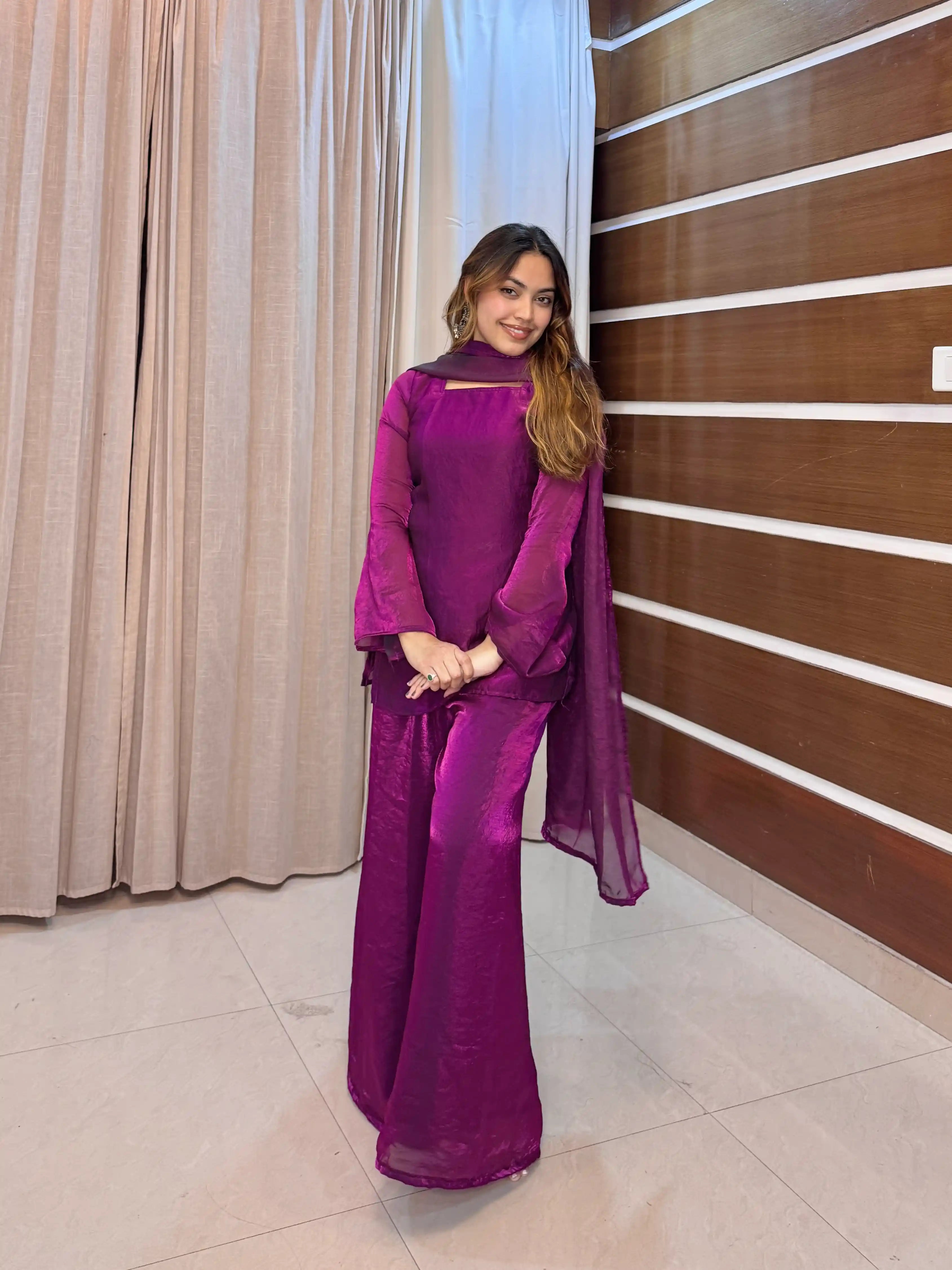 Wine Kareena Gulnaz Suit Set