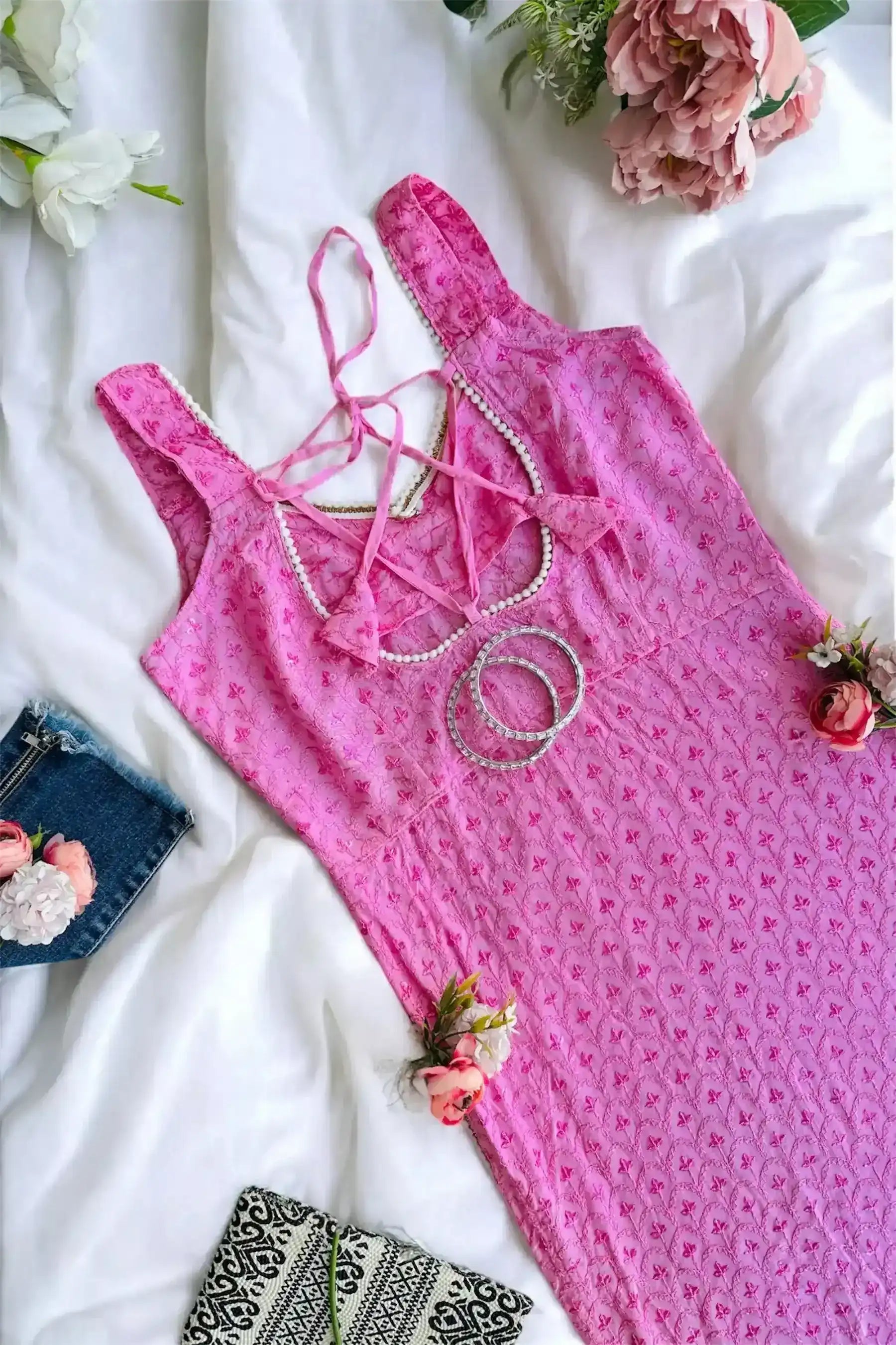 Rosy Pink Sequence Gulnaz Kurta - Passion for Fashion by Shivani