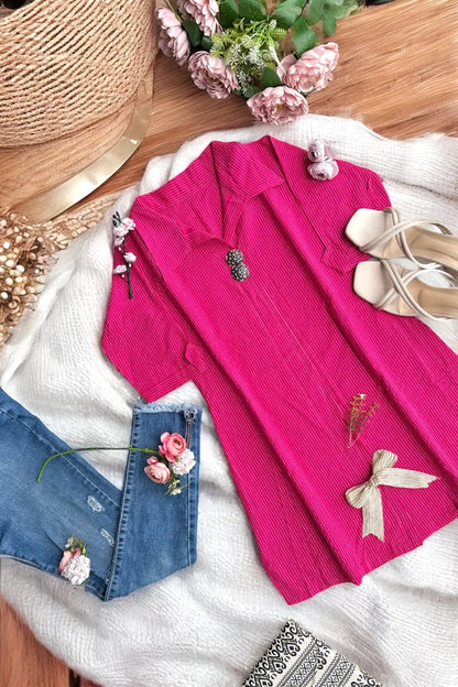 Pretty Pink Collar Rangriti Kurta - Passion for Fashion by Shivani