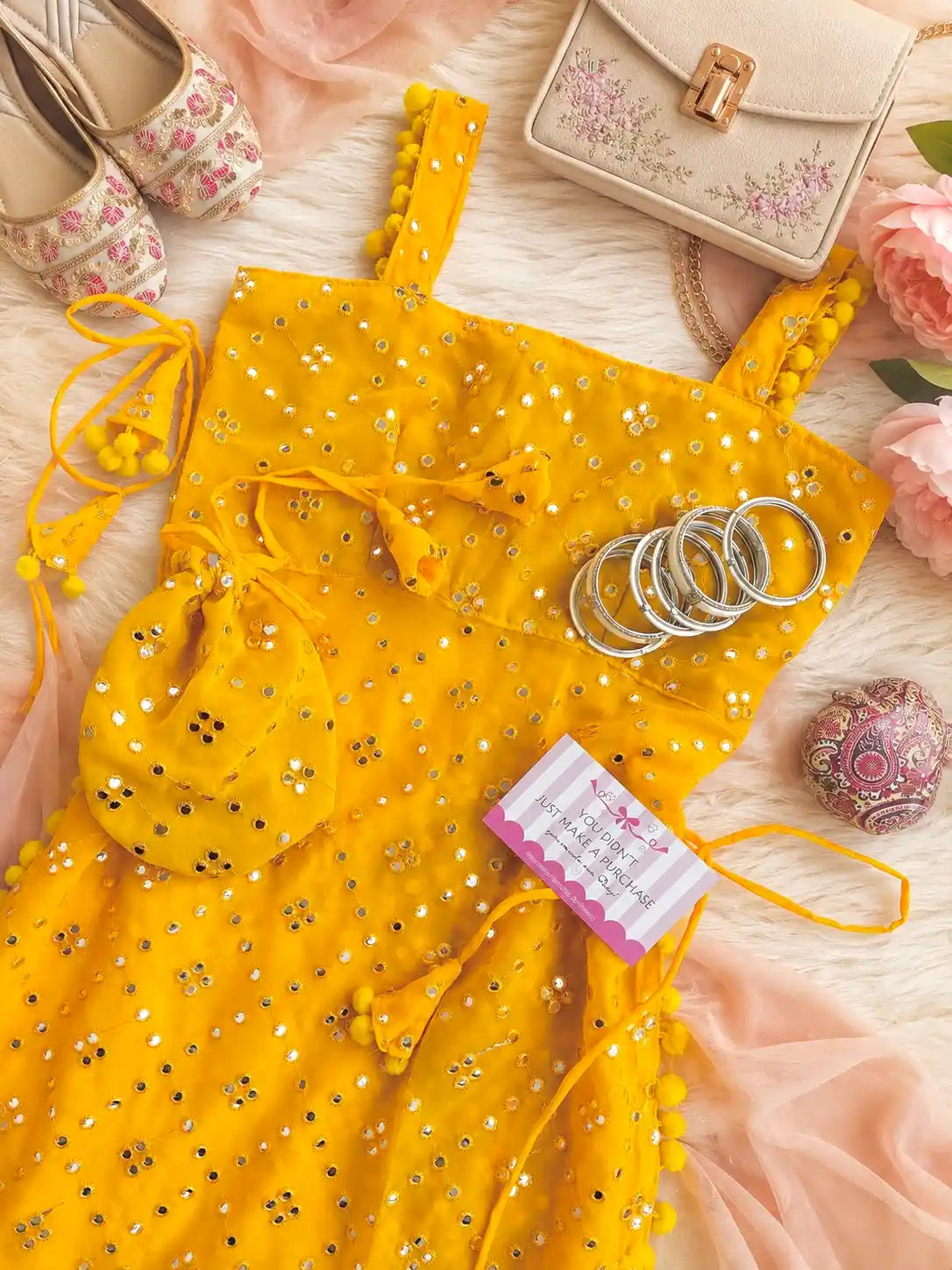 Shimmer Yellow Embroidered Gulnaz Kurta