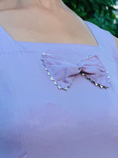 Blush Lilac Bow Gulnaz Frill Kurta